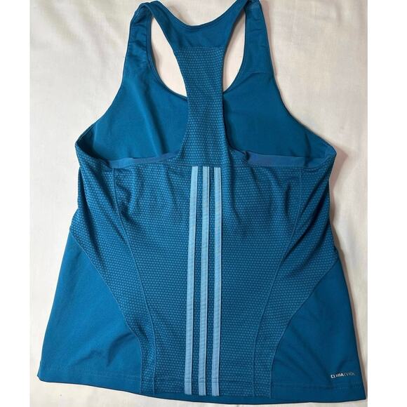 Adidis womens LG. racer back ClimaCool tank built in bra white stripes on back. - Picture 10 of 12